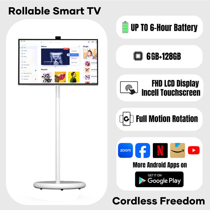 27inch シンセティックスクリーンモバイルテレビ屋外垂直スマートスクリーンディスプレイ広告機タッチオールインワンガールフレンドマシン|undefined