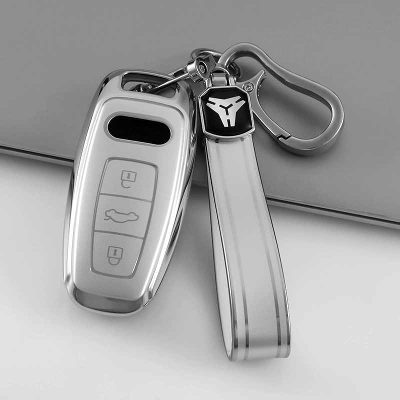 Подходит для 2024 Audi A6L Чехол для ключа 23/22 Новый A6 Flow Silver Защитный комплект для автомобильного ключа