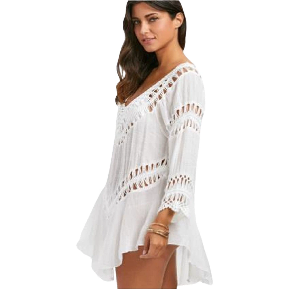 Европейские и американские взрывы свободные большие качели полый ручной крючок трикотаж пляжное бикини купальник пляжная блузка Солнцезащитная одежда для женщин