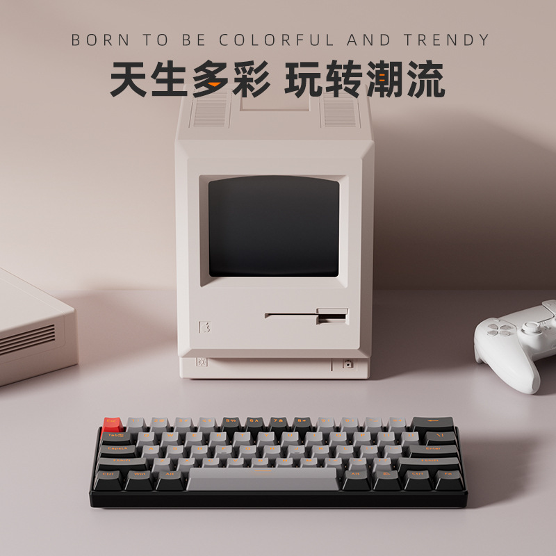 61 teclado mecánico verdadero eje azul eje rojo conexión cableada juegos de oficina portátil teclado de computadora de escritorio