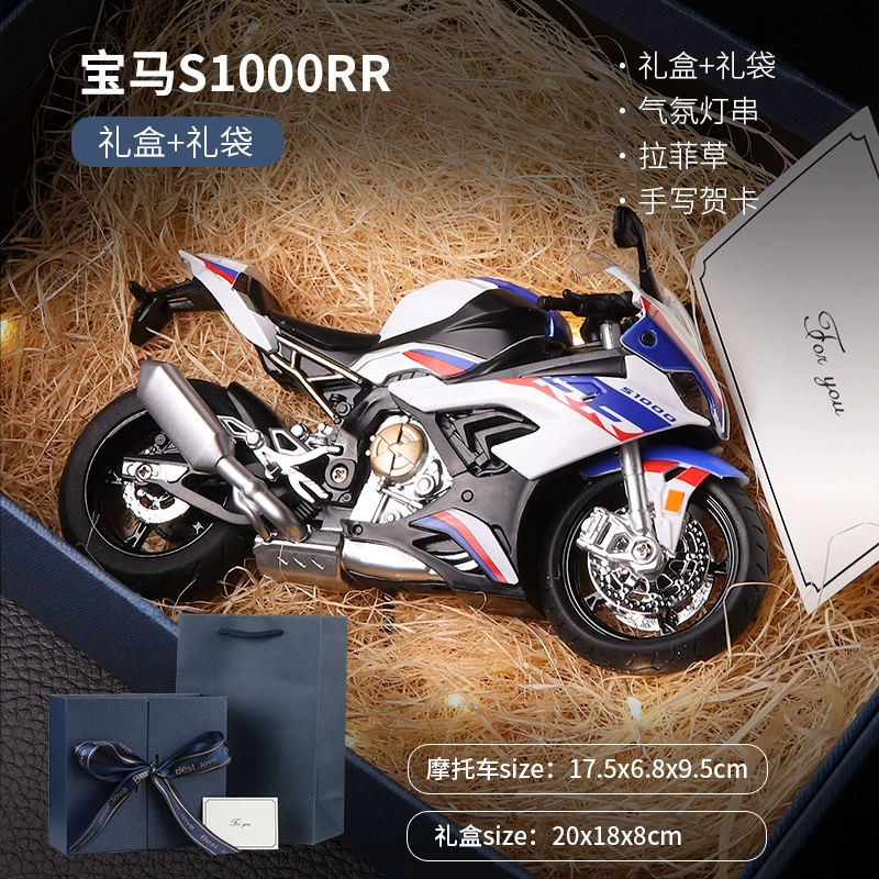 Kawasaki, металлический реалистичный мотоцикл, модель автомобиля, минифигурка, подарок на день рождения