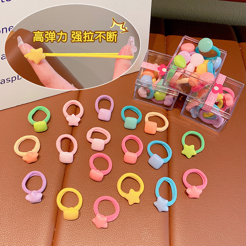 Banda de goma de dibujos animados para niños La alta elasticidad de la niña no hace daño al cabello Accesorios para el cabello Banda de goma estrella de la niña Tocado de princesa para bebés