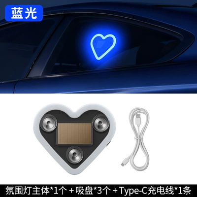 solar-powered wireless evil demon | Other lights - 9785-blue-heart-shaped-ambient-light
