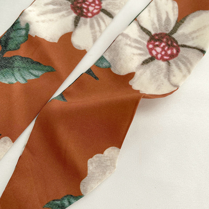 Primavera y otoño delgada larga y estrecha bufanda de las mujeres de estilo coreano retro elegante todo partido cinta arco banda para el cabello corbata decoración del bolso