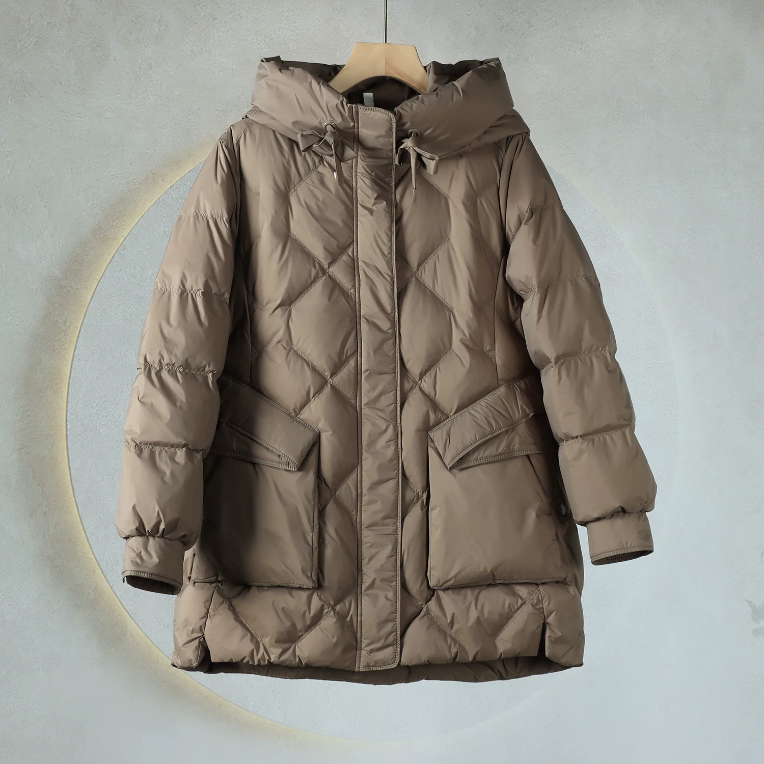 品牌高端羽绒服女中长款2025时尚宽松显瘦气质妈妈款冬季外套