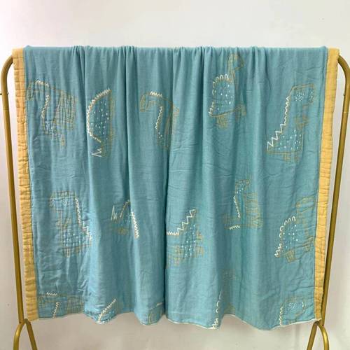 Fiberglass four-layer summer wide edge single person air conditioner cover blanket soft towel blanket