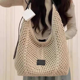 海边度假沙滩包大容量编织托特包2025新款韩系小众镂空单肩斜挎包
