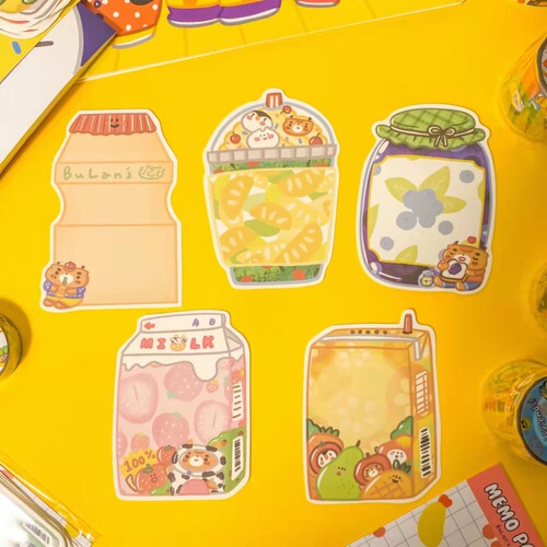 【Bulan Sticky Note Collection】Alien Square Sticky Notes Original Candy Snack Soda Cartoon Material Entire Book
