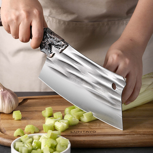 Running Jianghu Kitchen Knife Faucet Stainless Steel Forged Chopping Knife Street Stall Mode Bone Chopping Knife Kitchen Knife Wholesale