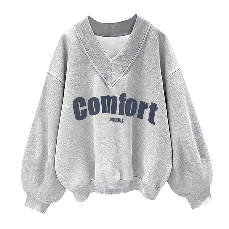 European and American Cross-border 2024 Autumn New Multi-color Sweater Women's Fashion Korean Casual Loose All-match V-neck Top