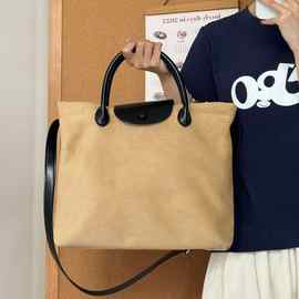 韩版磨砂大容量手提包包2025新款复古斜挎公文包高级感通勤单肩包