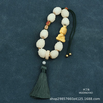 Car hanging | Pendant Tassel Car Hanging - good-luck-single-tassel-guanyin-green