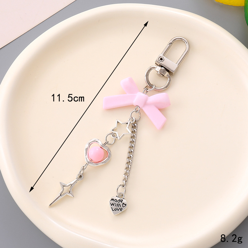 Ins nuevo arco acrílico llavero colgante personalidad DIY bolso colgante auriculares colgante joyas