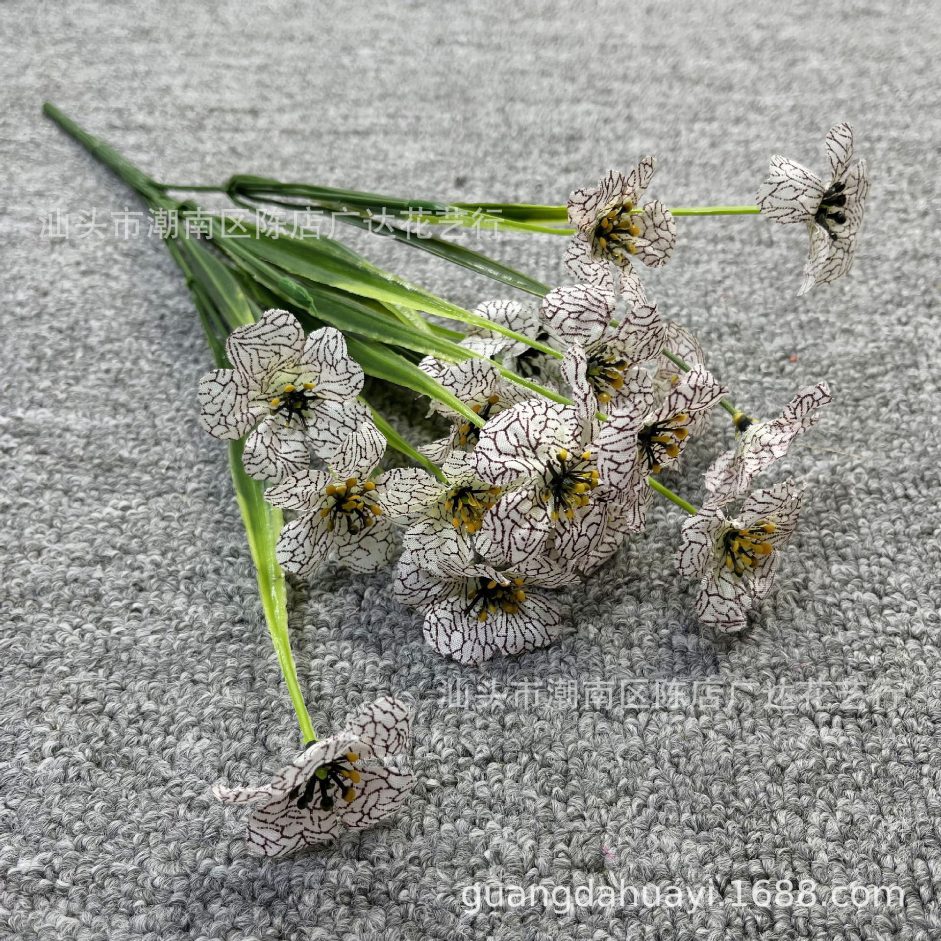 5 cabezas de hierba de primavera serigrafía violeta blanca