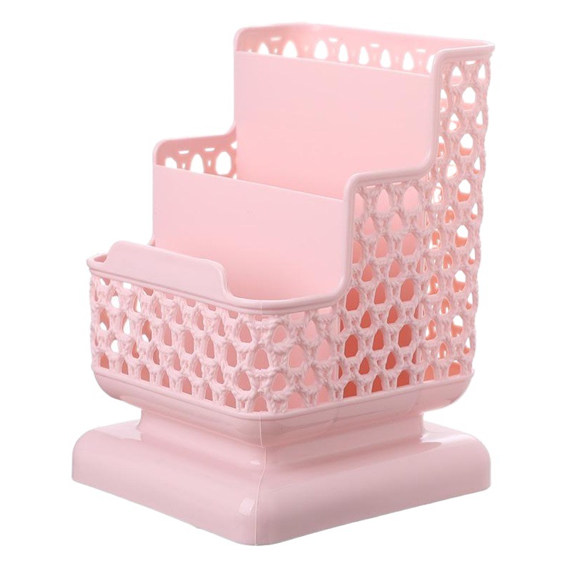 Escritorio hueco caja de almacenamiento de cosméticos titular del teléfono móvil de la Oficina Creativa de plástico de tres capas de almacenamiento multifuncional titular de la pluma