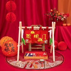 宝宝周岁聪明门中国风周岁过聪门帘过葱门仪式聪明门装饰道具木架
