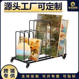 定制晾画架多层干燥架 画室工作室用 图画油画风干架可移动带轮