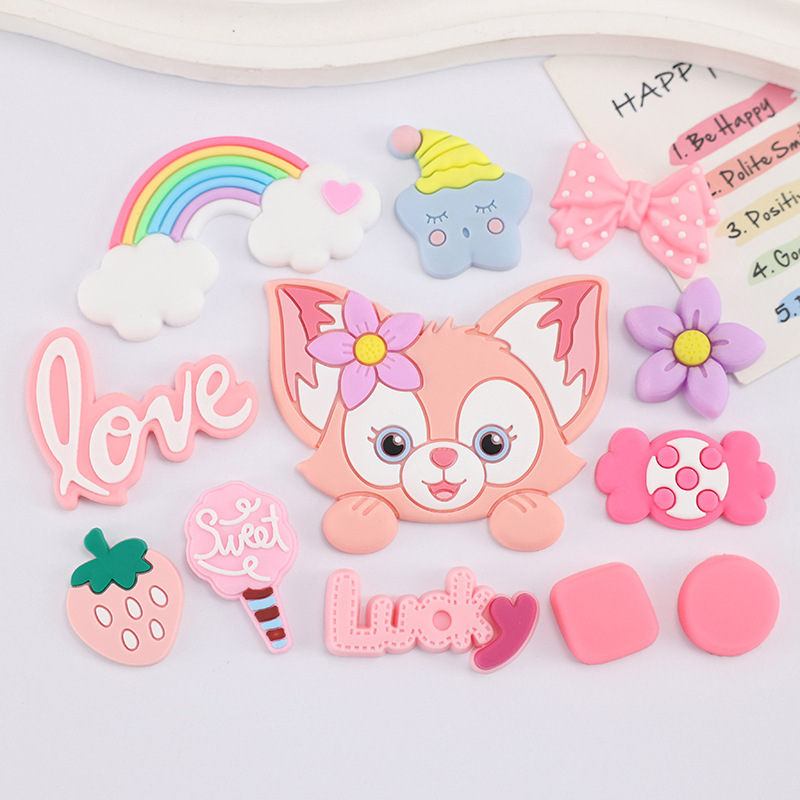 Soft Glue Lina Bell Pink Little Fox Cream Glue DIY Material Kit Handmade Slippers Water Cup Phone Case Decoration Soft Glue Lina Bell Pink Little Fox Cream Glue DIY Material Kit Handmade Slippers Water Cup Phone Case Decoration