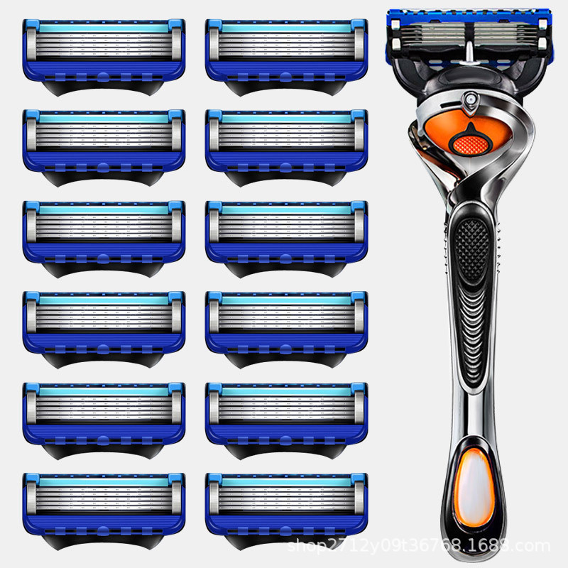 Jizi High-end Five-layer Blade Razor Head Manual Old-fashioned Men's Razor 5-layer Beard Blade Holder