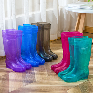 High-tube liningless cloth rain boots for women, quick-drying water boots, non-slip, mesh-free water boots, adult outdoor rain boots, women's wholesale export