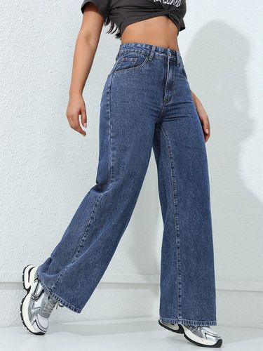 Women's Loose Straight Leg Denim Pants 2025 Spring New Washed Slimming Floor-Length Jeans