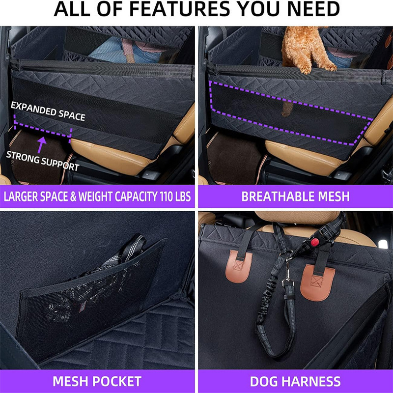 Amazon 車用ペットマット リアシングルシート 車用マット 底部硬化 メッシュ付き 犬用 ブルー 防水 防汚 犬用マット|undefined