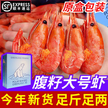 北极甜虾北极熊北极虾刺身头籽腹籽特大号冰虾新鲜冷冻即食