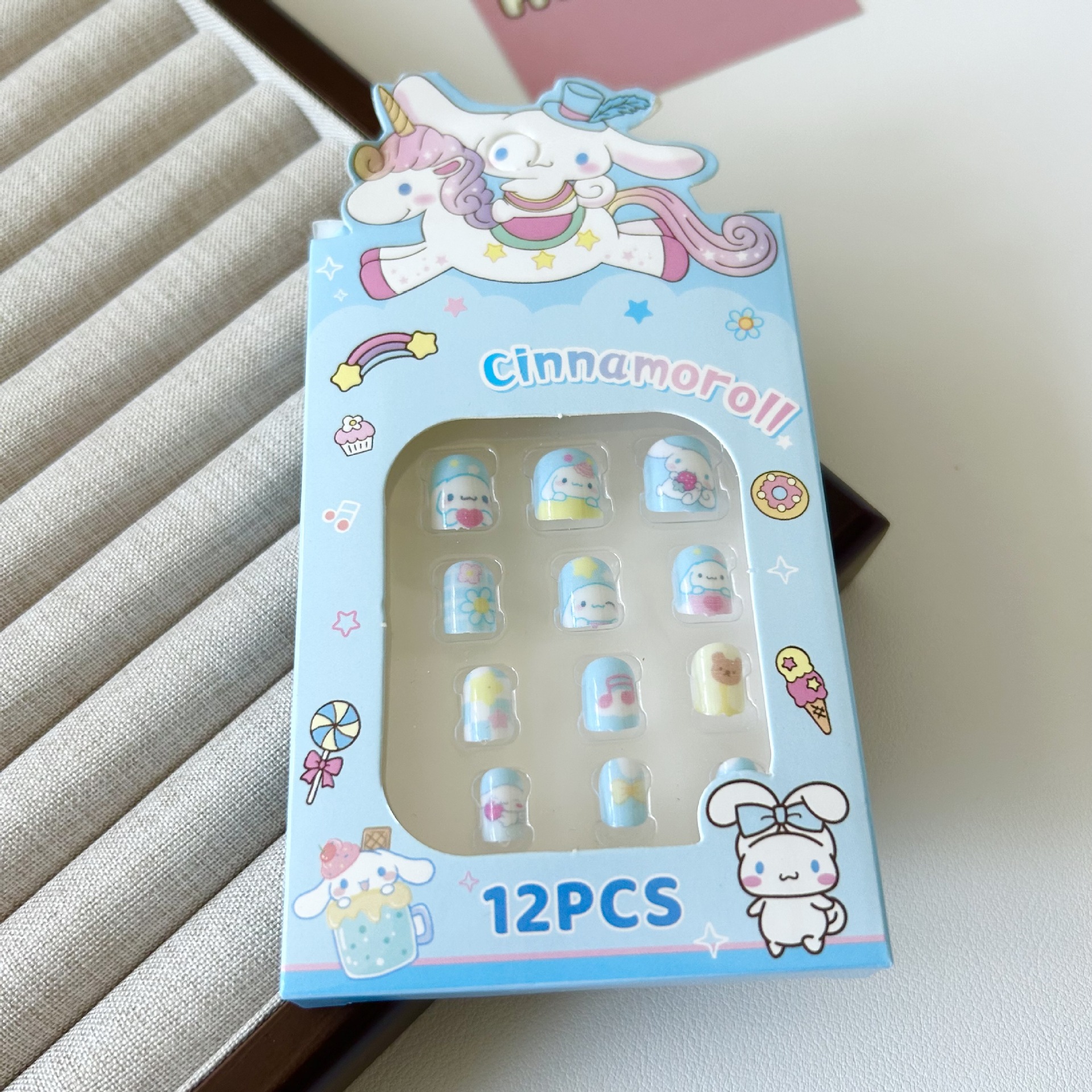 Nuevo Sanrio pegatinas de uñas para niños Kolomi pegatinas de uñas desmontables para chicas para usar uñas