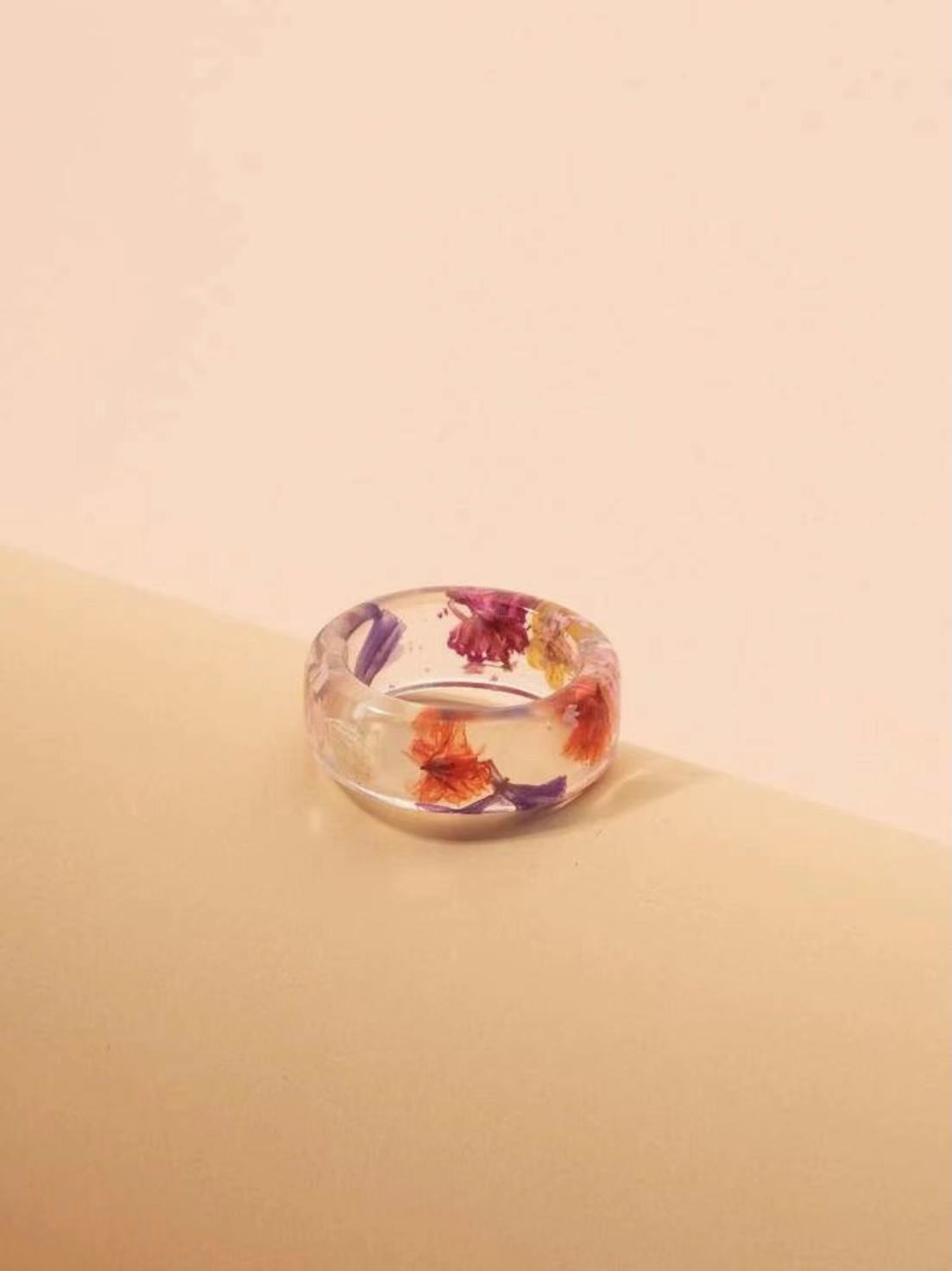 Fashion Resin Dried Flower Ring display picture 3