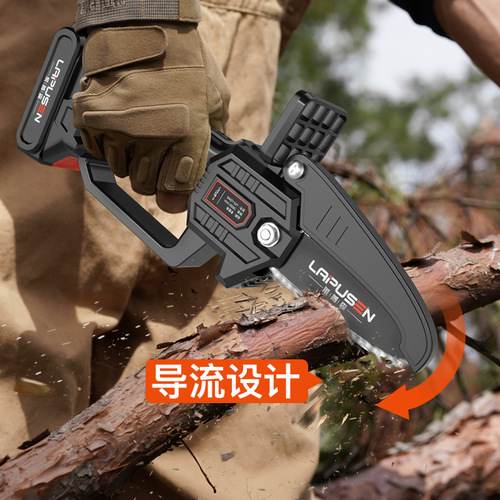 Brushless 4-inch chain saw, rechargeable, small lithium battery saw, 6-inch home mini handheld saw, one-handed saw, logging saw