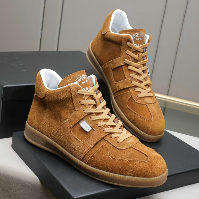 New Cross-border High-end Casual Sneakers, High-top Genuine Leather Suede, Trendy College Style Versatile Men's Flat_voghion.com