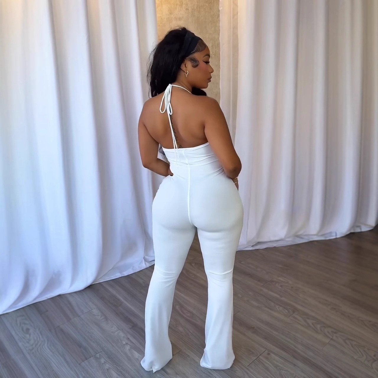 Women's Clothing Summer Halter Neck Jumpsuit Y6064 New European American Style Chic Hollow Out Suspender Vest For Women_ecoleips.com