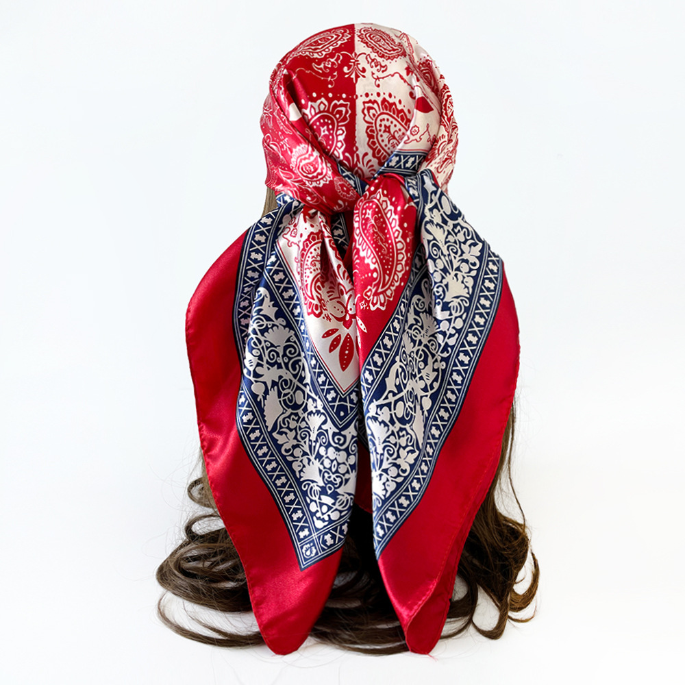 Women's Classic Silk Scarf Hijab Square Shawl For Head And Bag_voghion.com