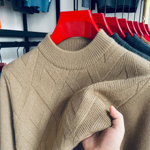 正品男士针织衫毛衣半高领加厚中年套头打底2025冬季新款工厂批发