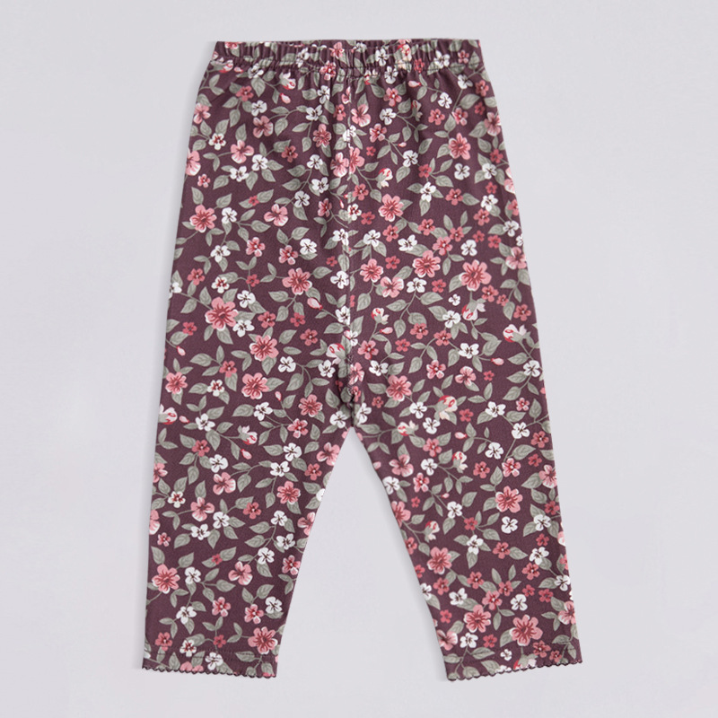 Pantalones Borgoña flor lenguaje (rojo vino)