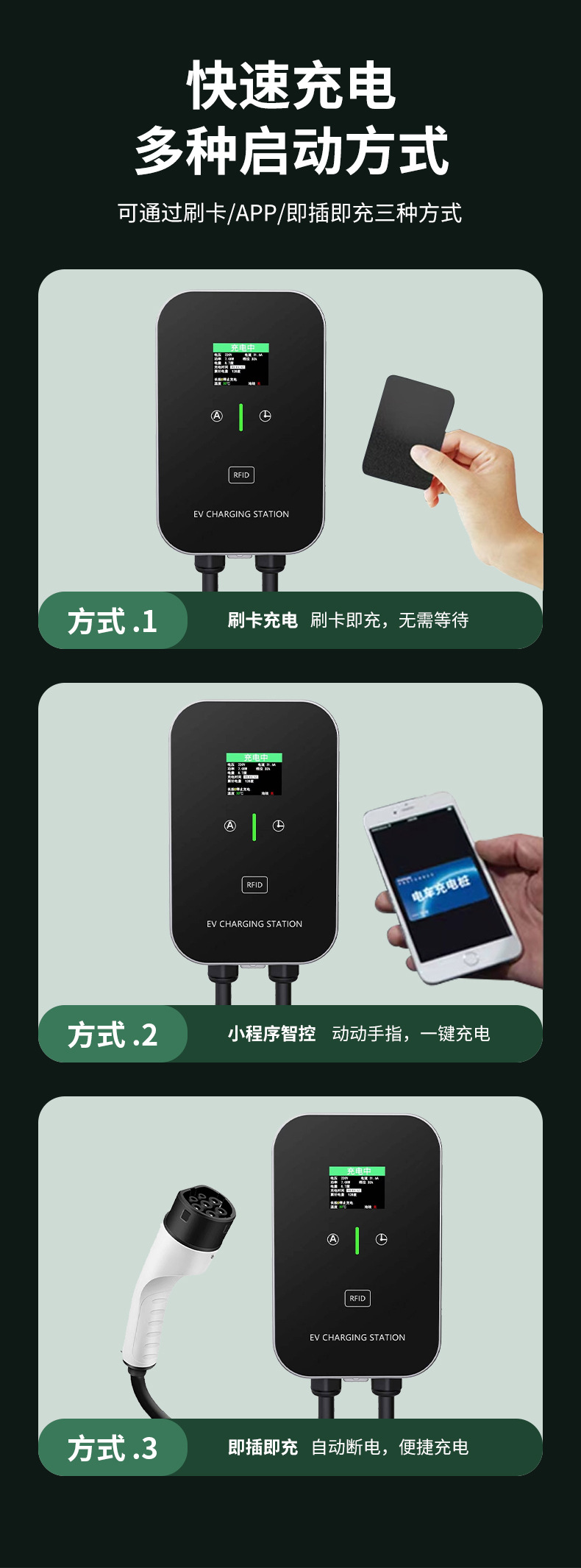 Tuya European Standard Home Charging Station for New Energy Electric Vehicles Type2 European Standard Charging Gun Ccs2 Dedicated 32A Fast Charging