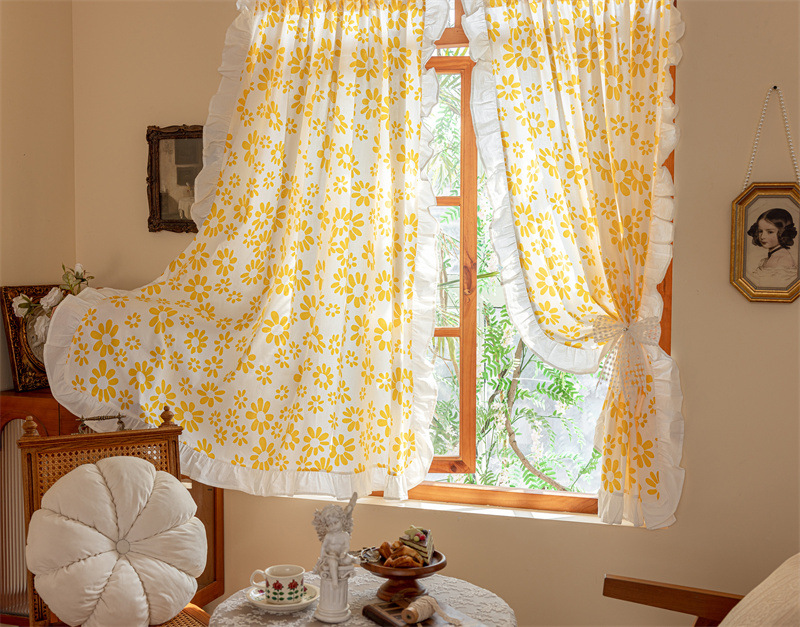 Short Cotton Kitchen Window Curtains For Home Decoration_voghion.com