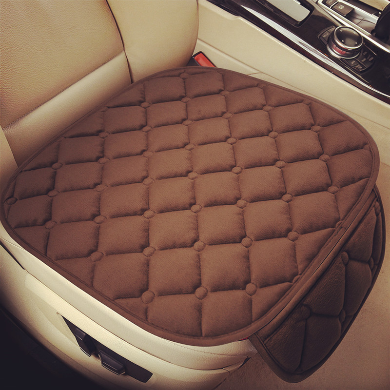 Seat cushion, seat cover, Lingxing Winter Short Plush - velvet-coffee-single-piece-with-pocket