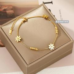 Cross-border daisy bean bean transportation bead titanium steel ankle chain women's sense ankle ring DIY spacer chain sister leg ring