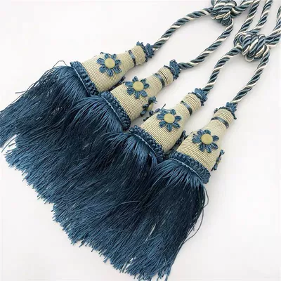 decorative tie ball hanging accessories, Trailer rope/net/strap - one-5-pairs-flower-ball-gray-and-blue