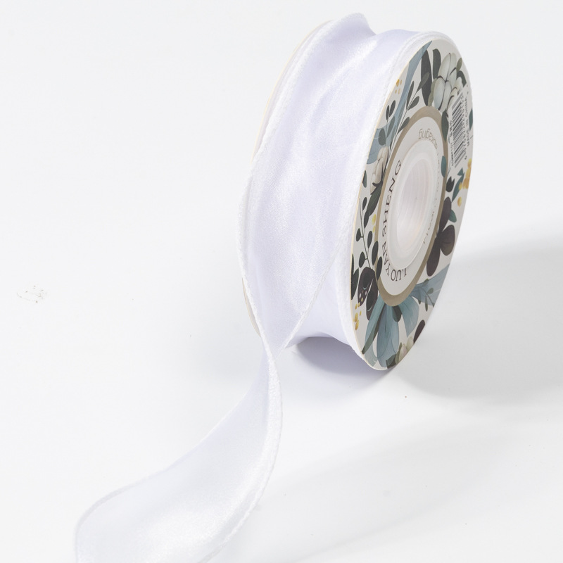 En stock al por mayor 4cm Phnom Penh fishtail hilo llano envuelto flor amplia cinta onda cinta ramo de flores material de embalaje