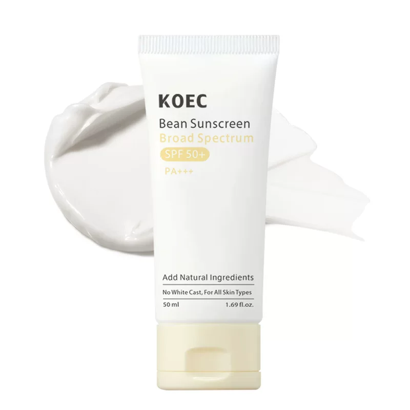 Солнцезащитный крем (KOEC) с бобовыми и соей, SPF50+ PA+++, лёгкая дышащая текстура, 50 мл