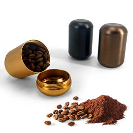 工厂定制便携铝合金茶叶咖啡密封罐金属小号高深螺纹不锈钢礼品瓶
