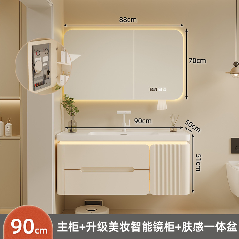 Baños personalizados de roble gabinete de baño gabinete de baño nuevo cerámica en una bañera lavabo facial