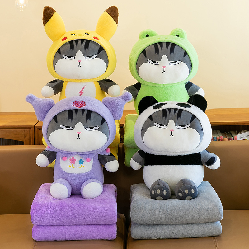 Doll Blanket 2 en 1 Peluche Doll Oficina siesta aire acondicionado Quilt Mi gato real Blanket Batch