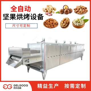 坚果果仁连续烘烤设备 隧道式坚果自动烘烤机械 五香核桃烘烤机