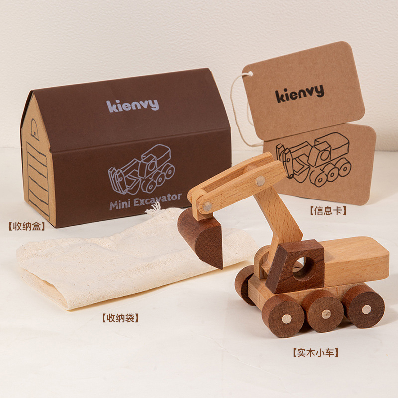 子供のブナ材エンジニアリング車両装飾装飾品木製ビルディングブロック幼稚園早期教育教育無垢材のおもちゃ誕生日ギフト|undefined