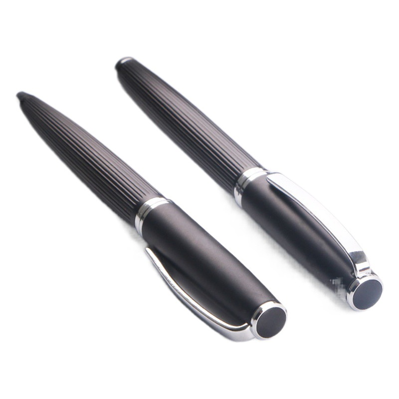 In-Stock Business Metal Signature Pen Brushed Matte Ballpoint Pen Creative Stylish Black Ballpoint Pen Gift Pen