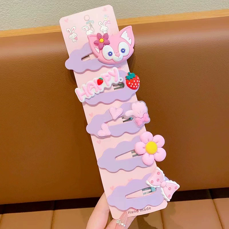 Набор аксессуаров для волос (Hello Kitty) — 10 штук милых японских мультяшных заколок, шпильки и резинки, розовый