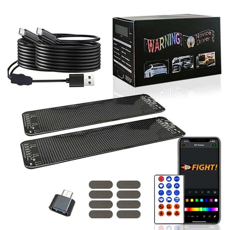 Car dynamic eye light car led soft screen light display APP Bluetooth LED advertising screen expression light K6K12